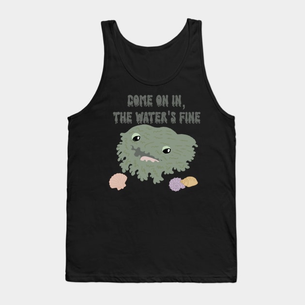 Come On In The Water's Fine Funny Tasselled Wobbegong Tank Top by Alissa Carin